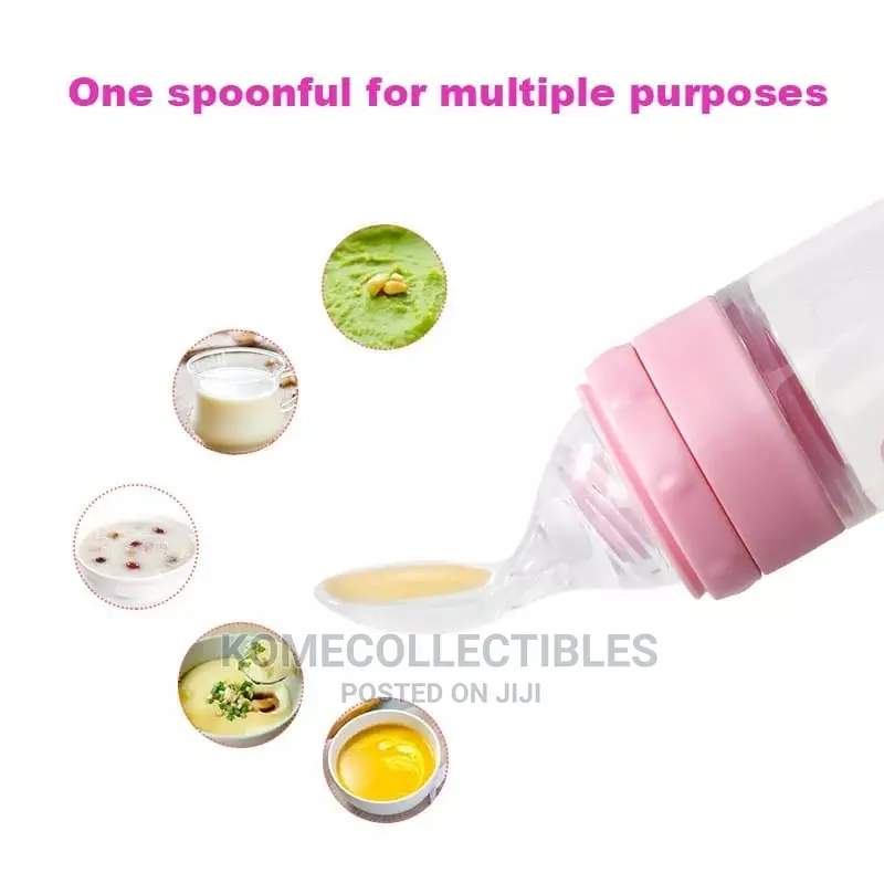 Silicone Baby Feeding Bottle With Spoon