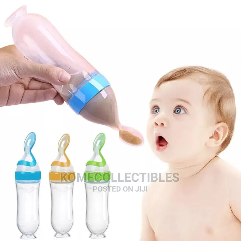 Silicone Baby Feeding Bottle With Spoon