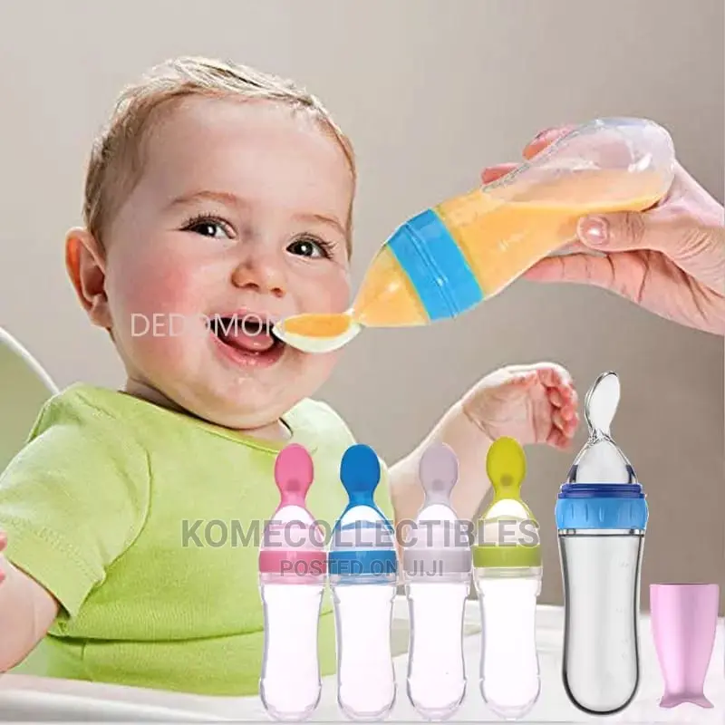 Silicone Baby Feeding Bottle With Spoon