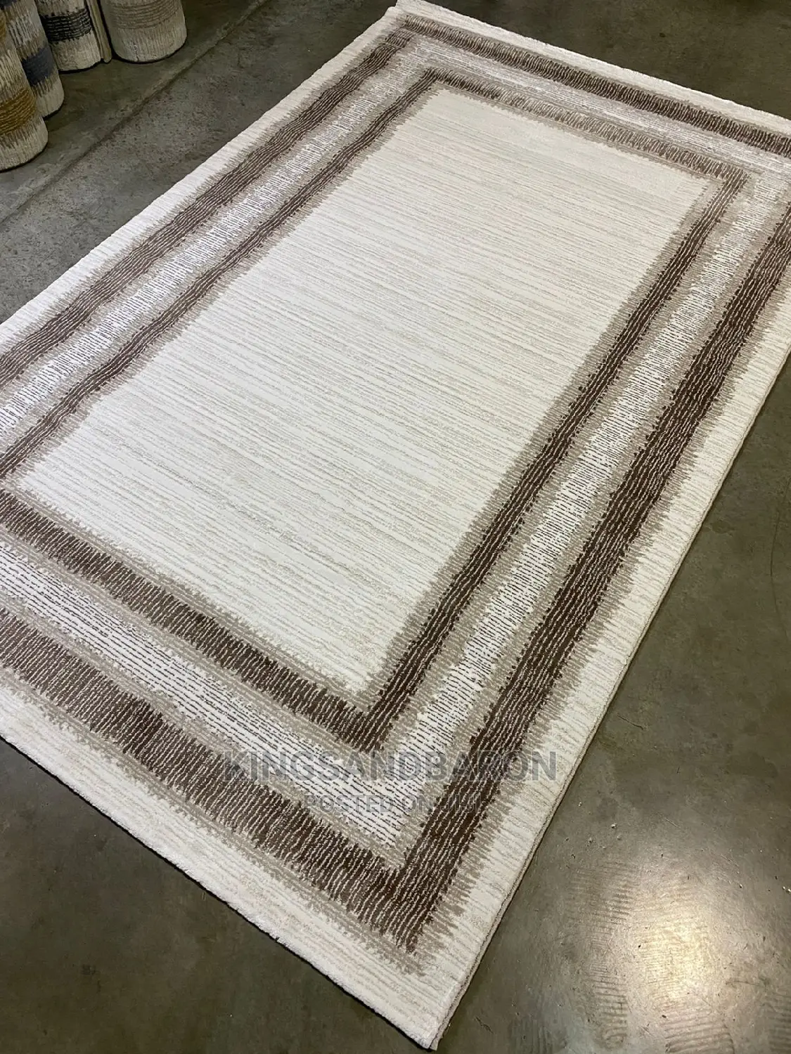 4x6fts Brown and Creamturkey Center Rug(3×5,5×7,7×10)