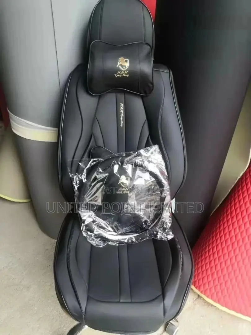 Executive M N Leather Seat Cover Plain Black