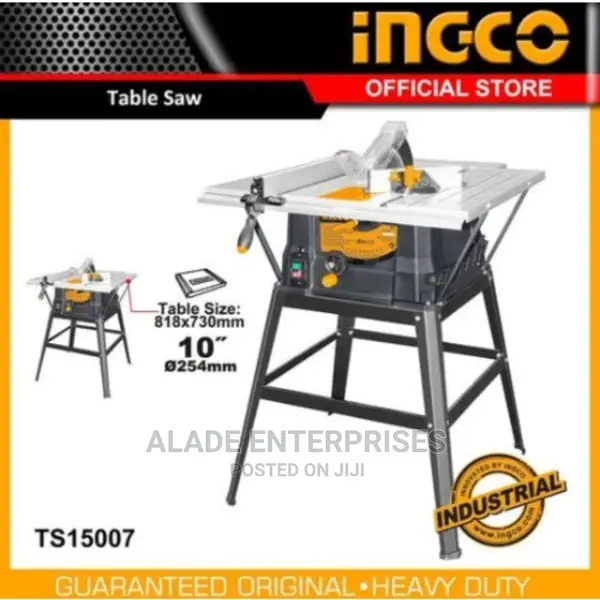 Ingco 1500w Table Saw - Cutting Blade Size -10 Inch -Ts15007