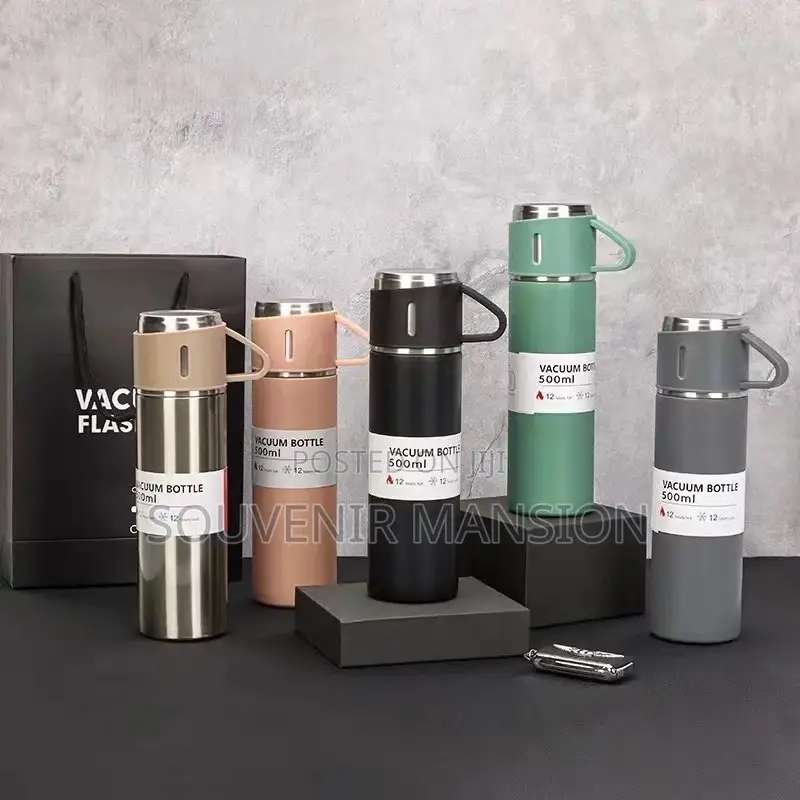 500ml Double Layer Flask With 2 Cup ( Moq 24pcs )