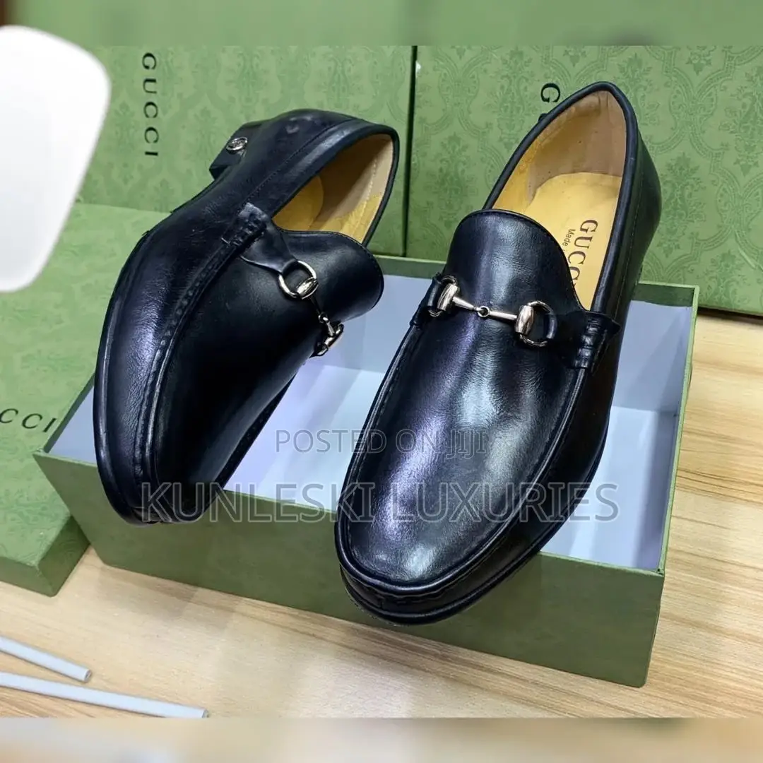 Original Gucci Men Leather Loafers Shoe Available