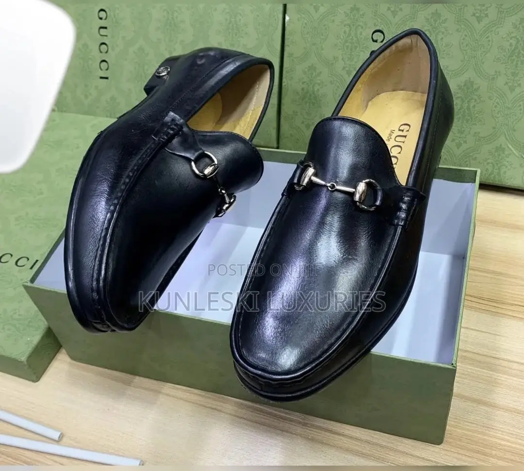 Original Gucci Men Leather Loafers Shoe Available
