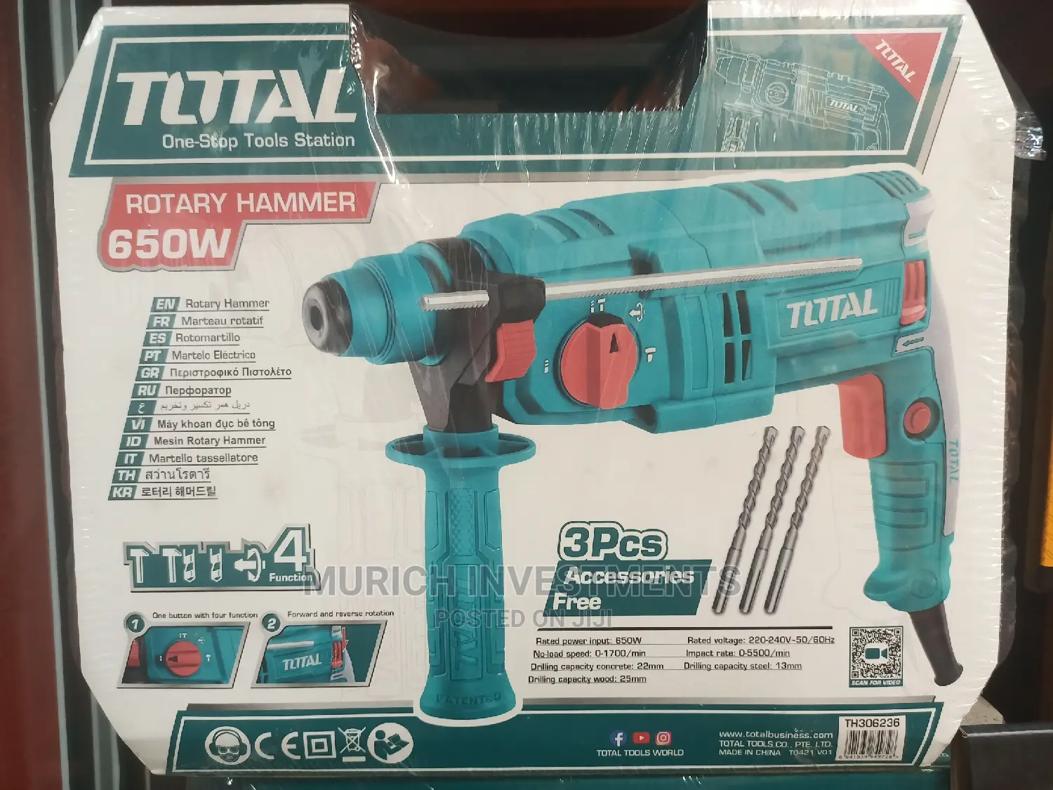 Rotary Hammer 650w – Total Th306226