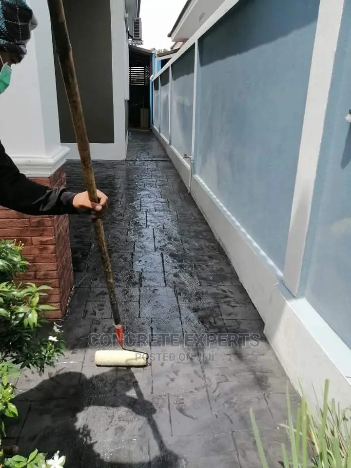 Peach Stamped Concrete