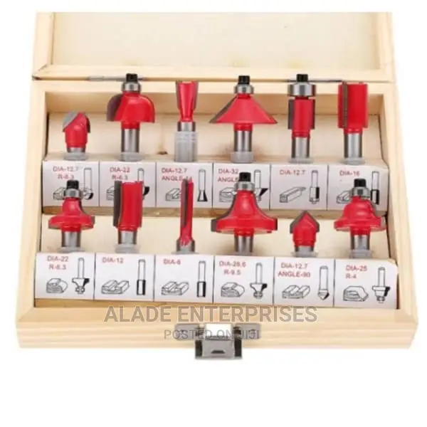 Router Bit Set Precise Bit Woodworking Tool - 12 PCS - 8mm