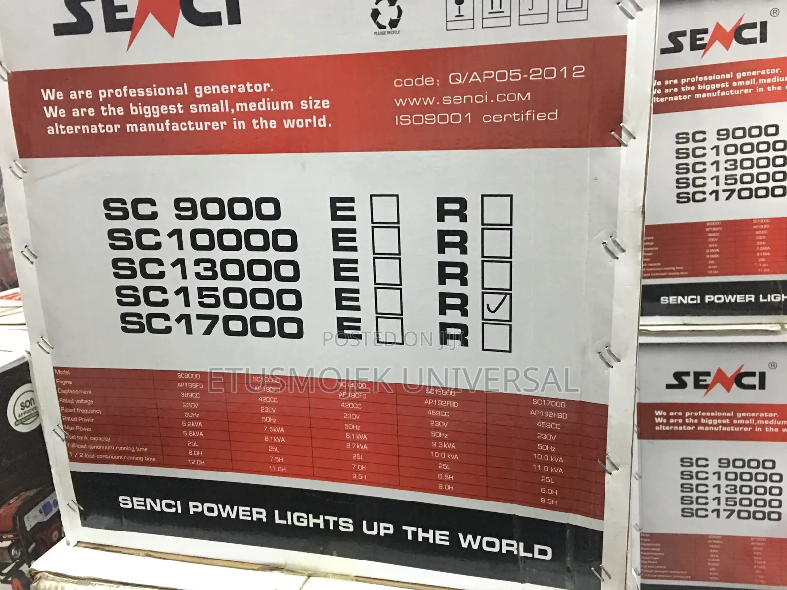9kva SENCI Petrol Generator/Model:SC15000E