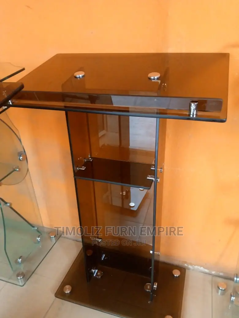 Classic Church Pulpit Made With Tempered Glass Stainless.
