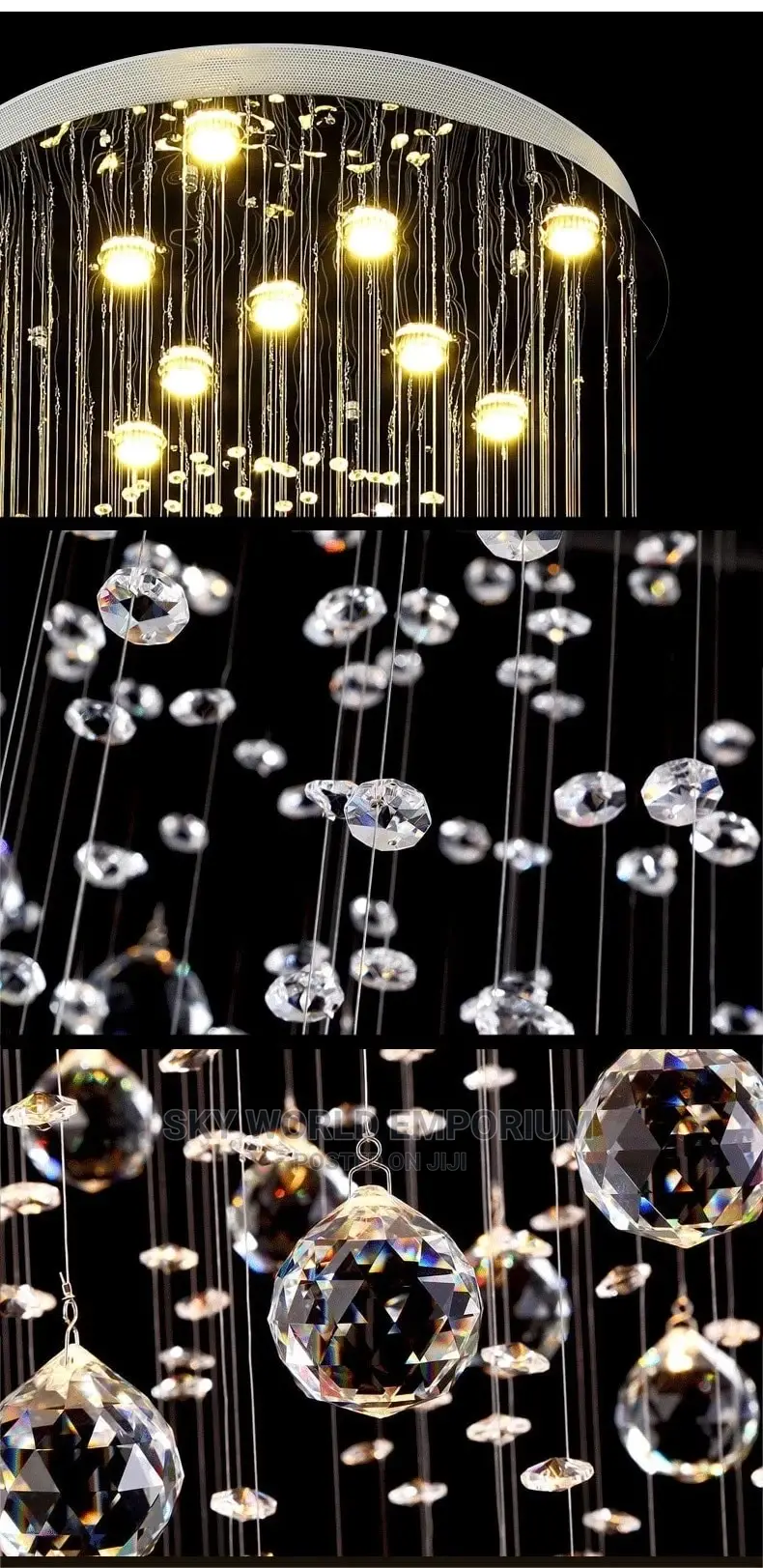 Crystal Long Chandelier