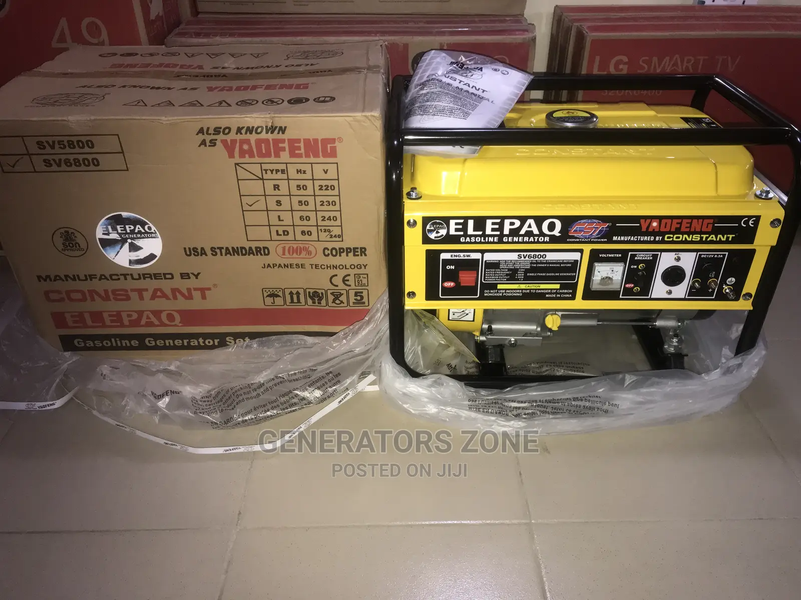 Elepaq Constant 4.5kva Manual Start Generator-Brand New