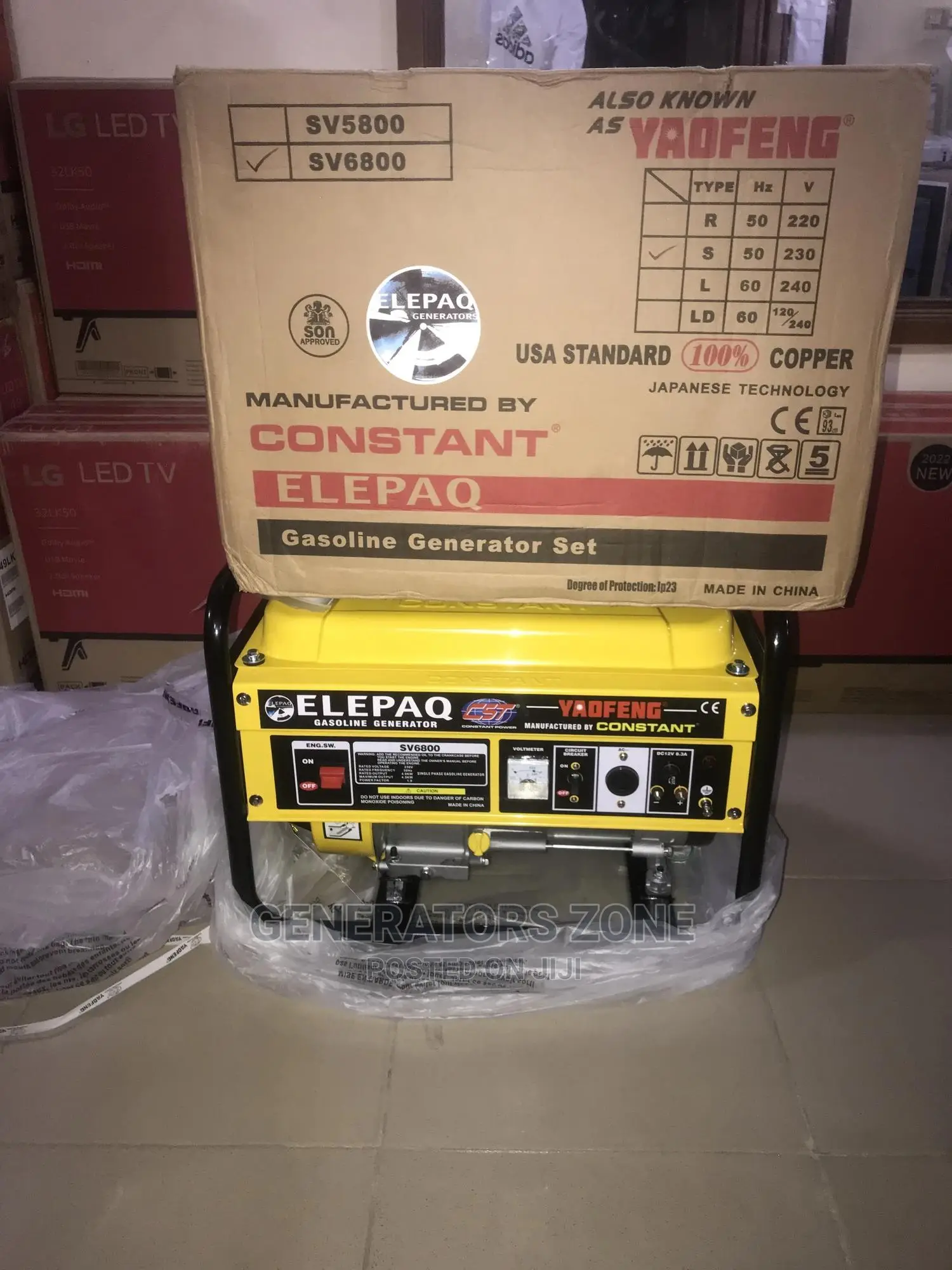 Sv6800 Elepaq Constant Manual Full Copper 4.5kva Generator