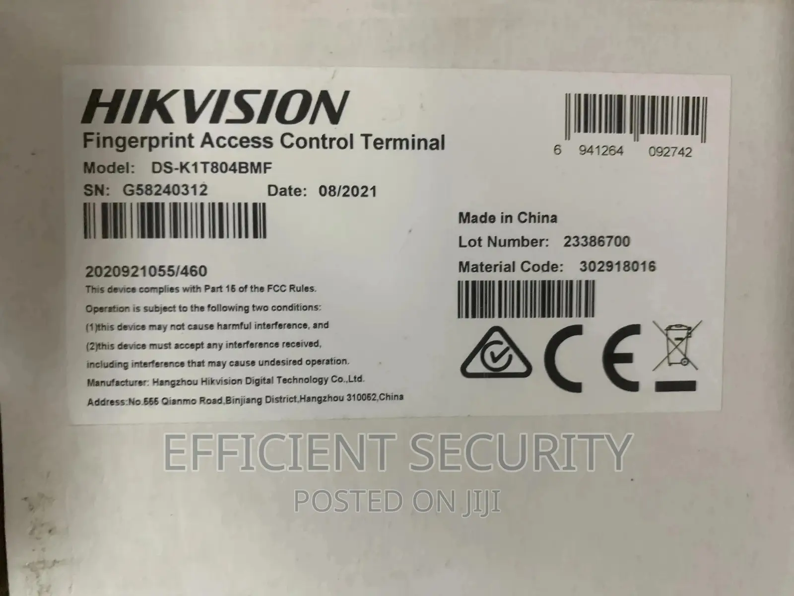 Hikvision Fingerprint Access Control Terminal