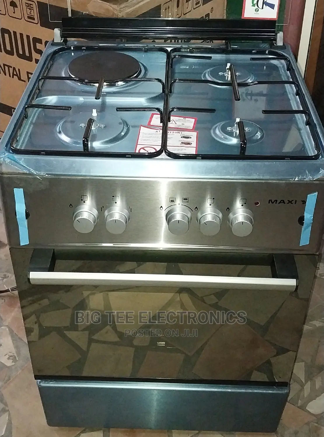 Maxi 3gas 1electric Cooker 60by60cm