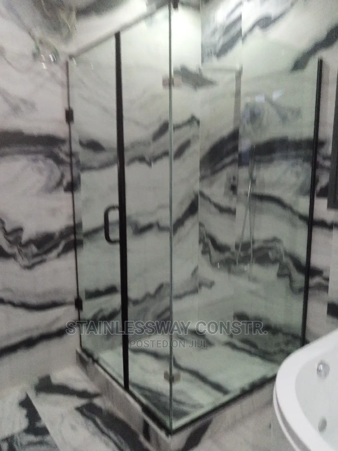 Shower Glass Cubicle Black Accessories