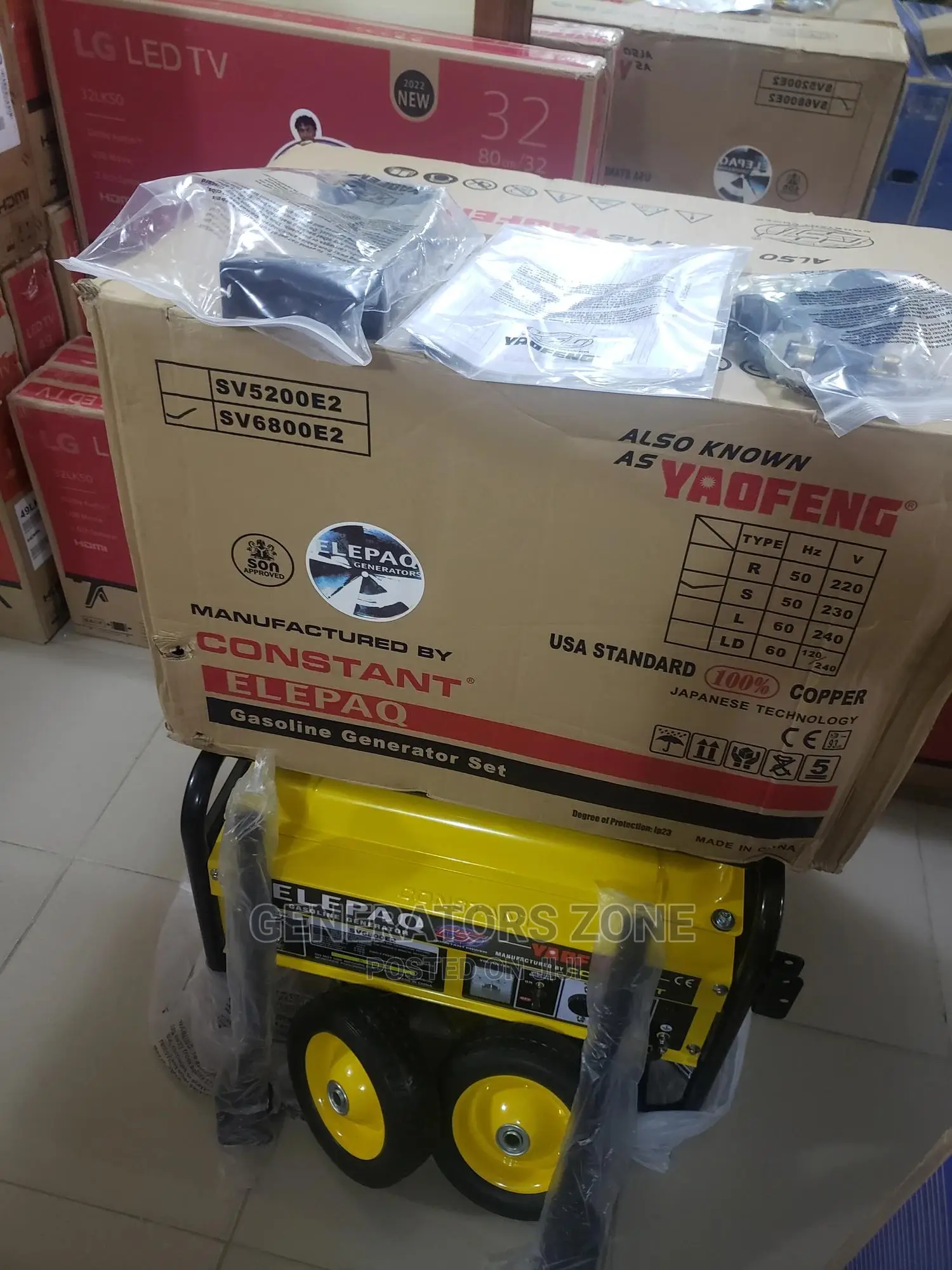 Elepaq Constant 4.5kva Key Start Generator -100% Copper