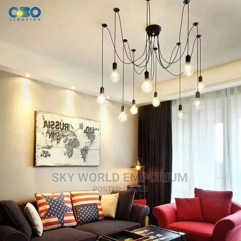 Vintage Black Rope Chandelier