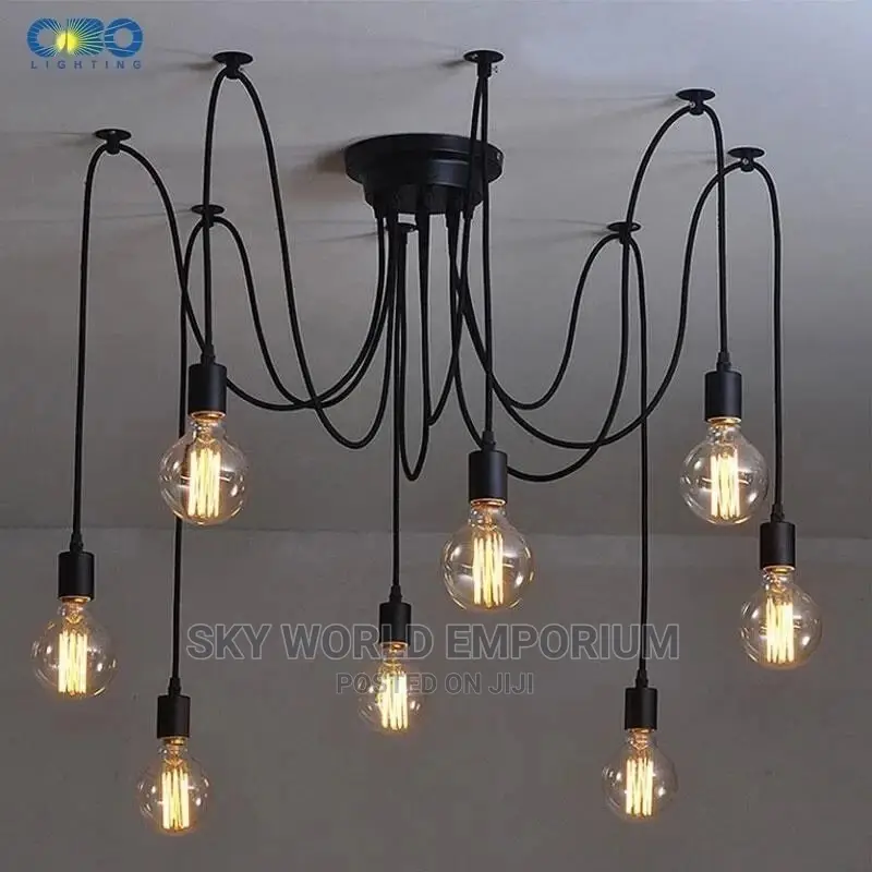 Vintage Black Rope Chandelier