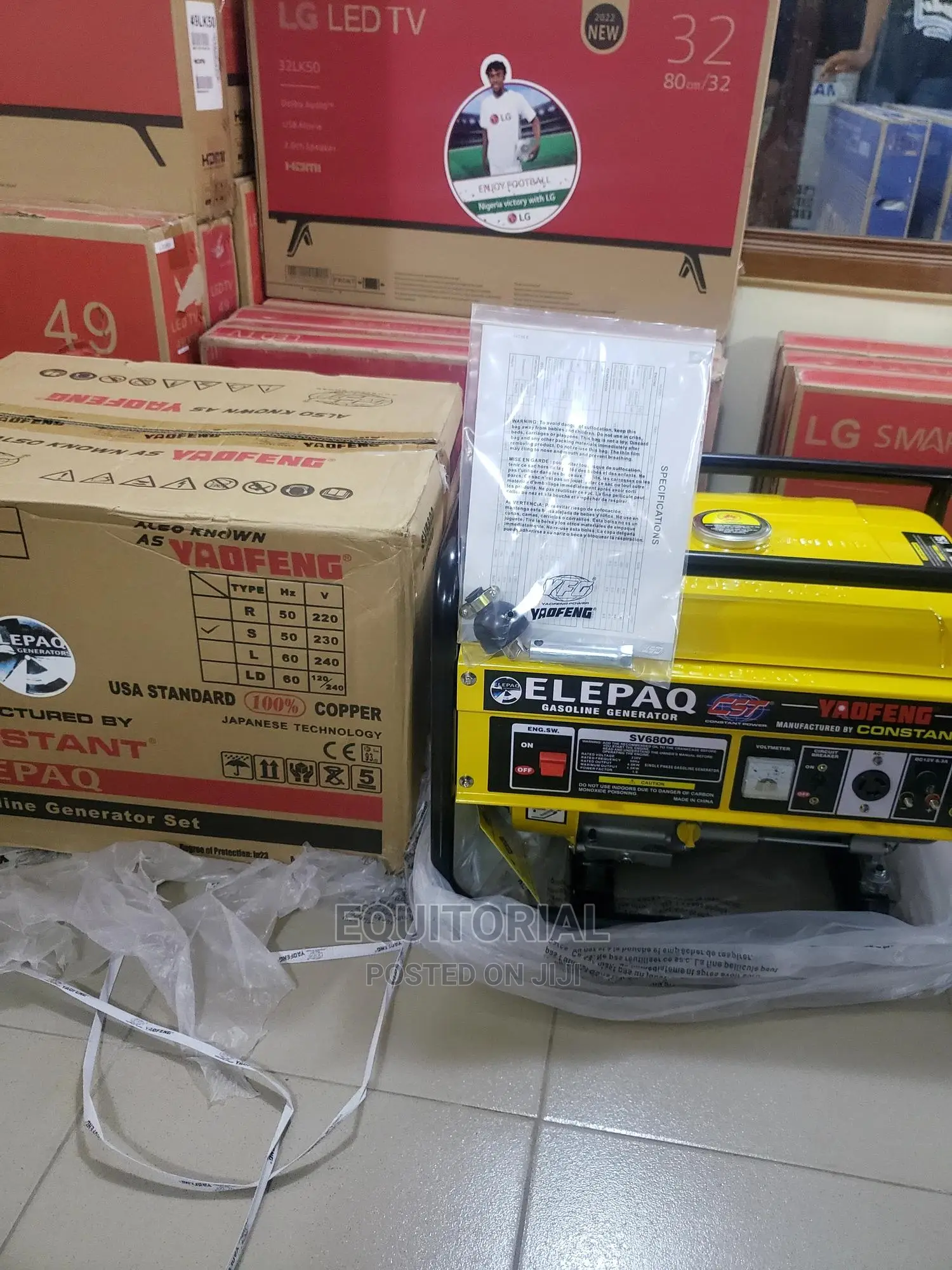 SV6800 Elepaq Constant Manual Stater Generator-Original