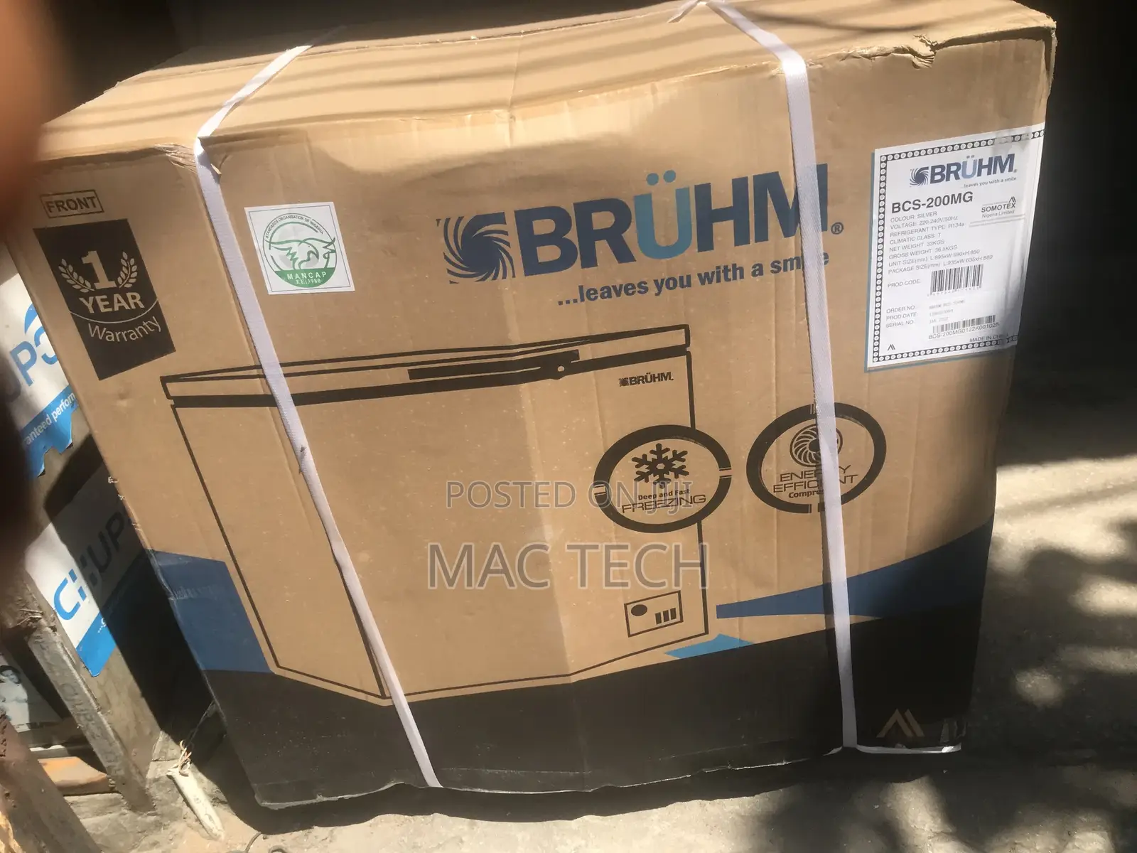 200 Litters Bruhm Chest Freezer