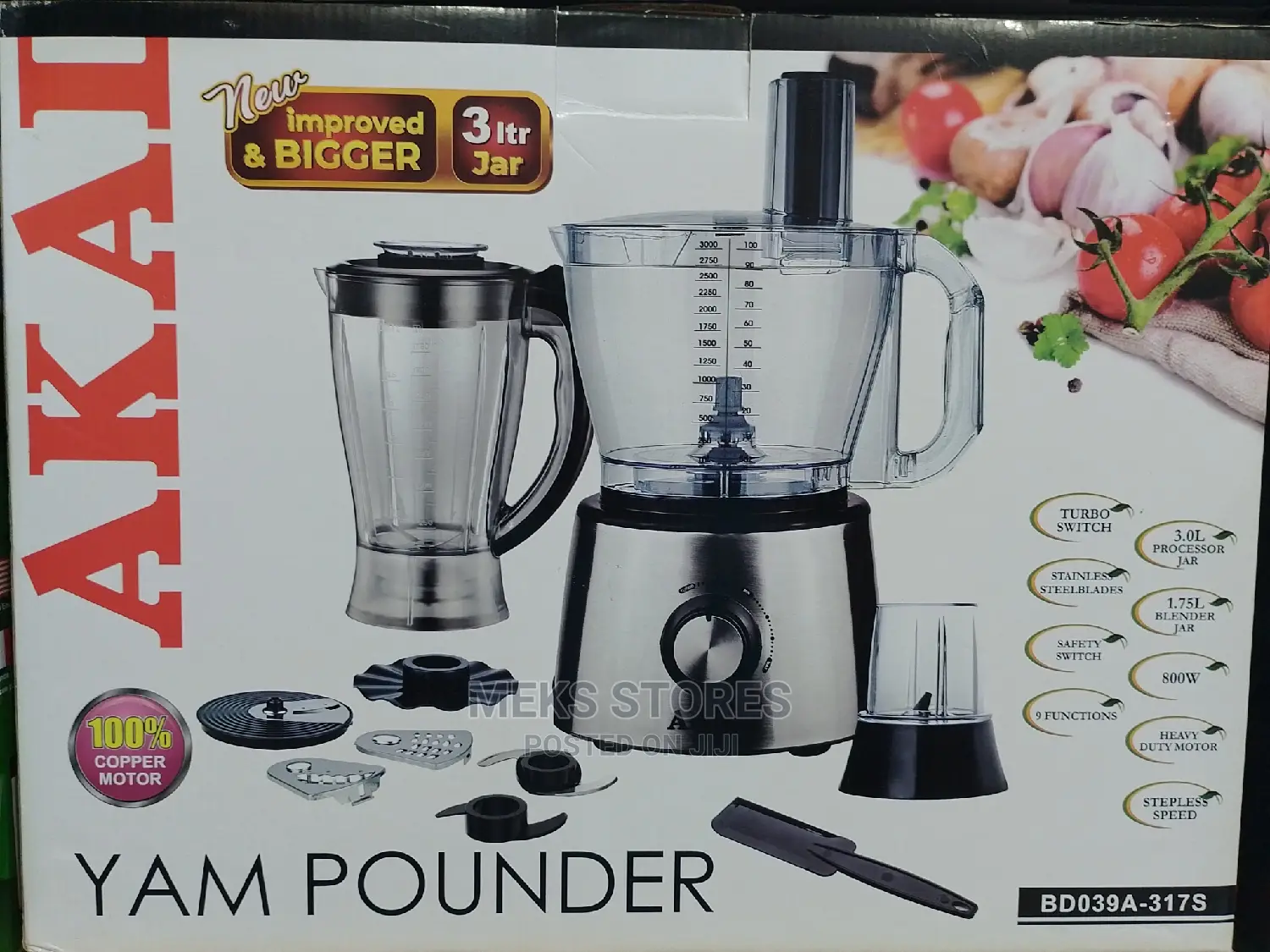 Akai 3 Liter Jar Yam Pounder
