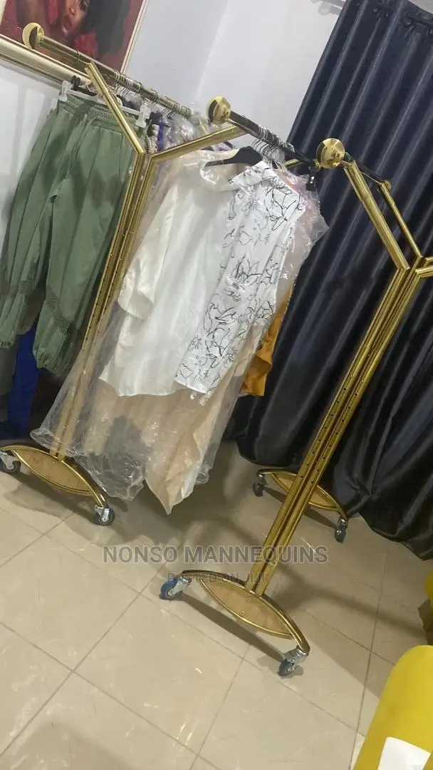 Double Sided Gold Chrome Clothes Rack