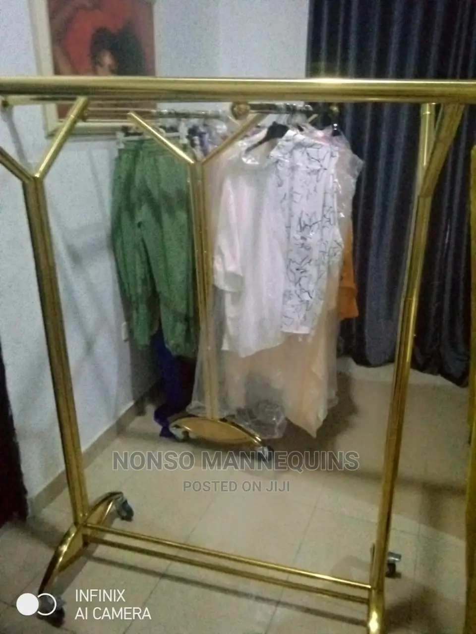 Double Sided Gold Chrome Clothes Rack
