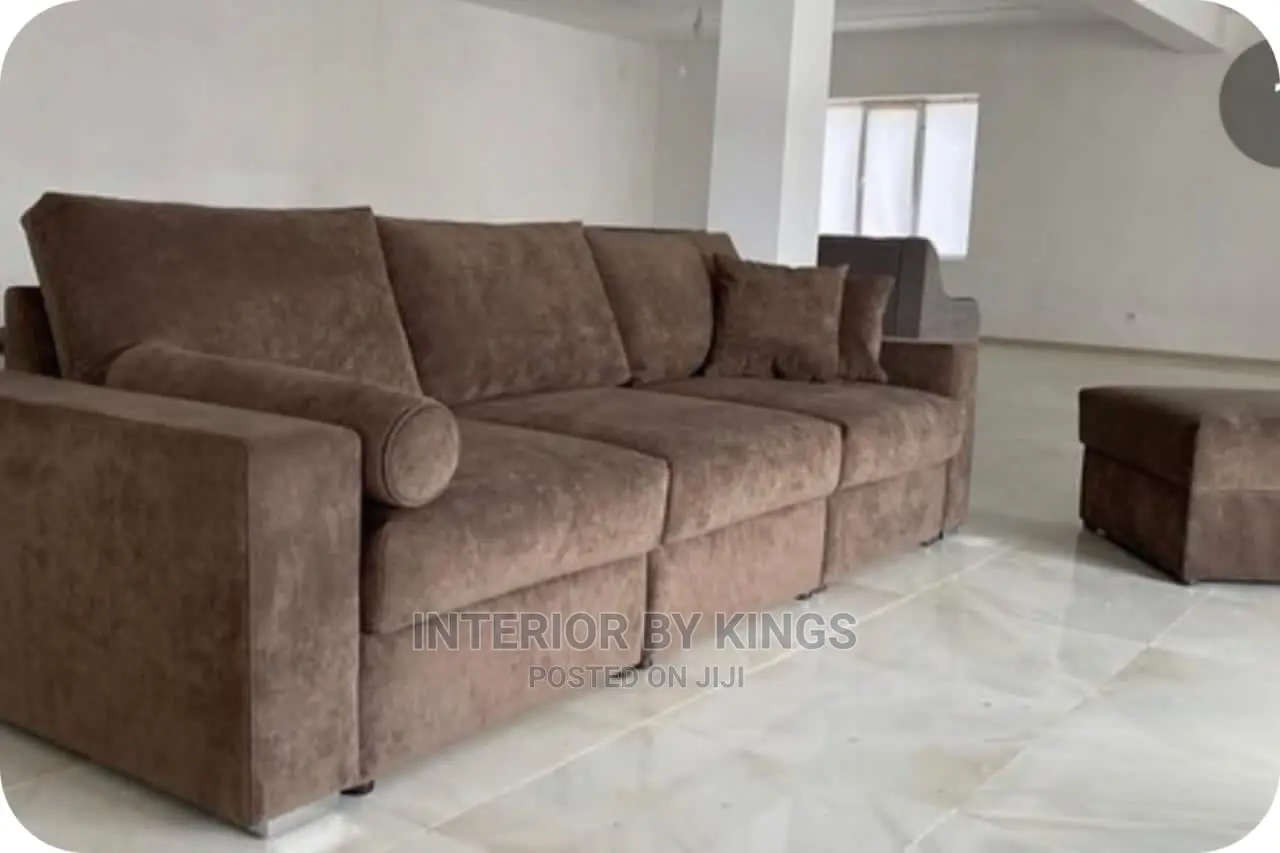 4seater Fabric Sofa + Ottoman Can Come in Colors