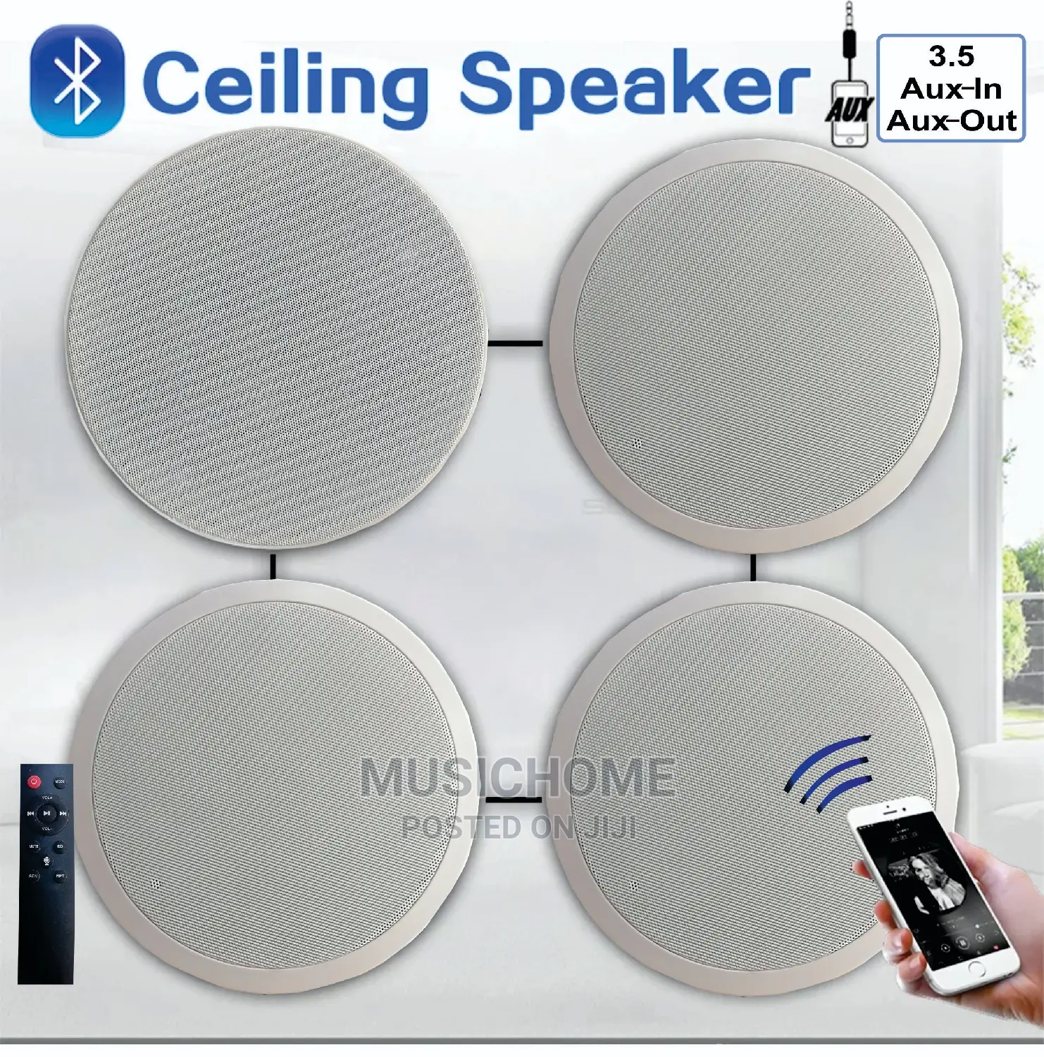 Big Bluetooth Ceiling Speaker With Remote, USB And Aux