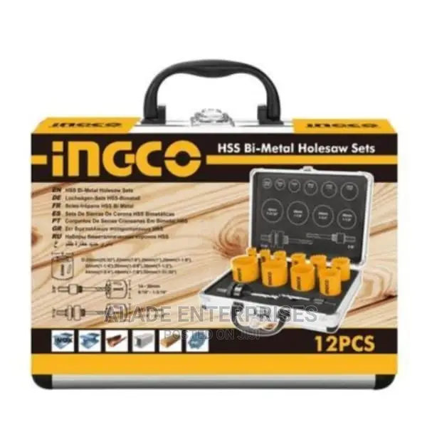 Ingco 12pcs Bi-Metal Hole Saw Set With Case