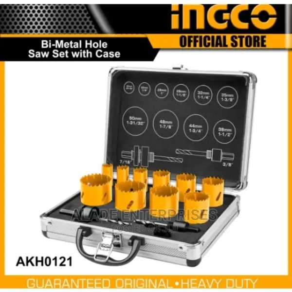 Ingco 12pcs Bi-Metal Hole Saw Set With Case