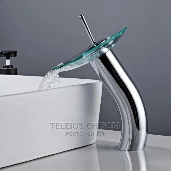 Waterfall Basin Mixer Tap Glass Bend