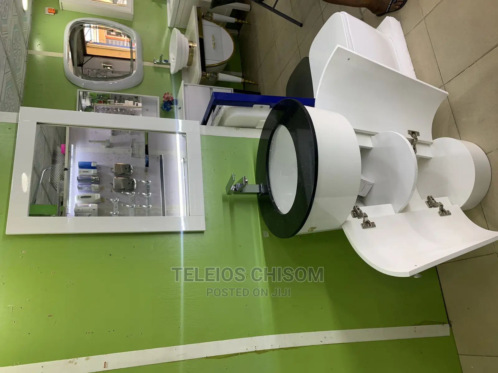 Basin With Cabinet and Mirror