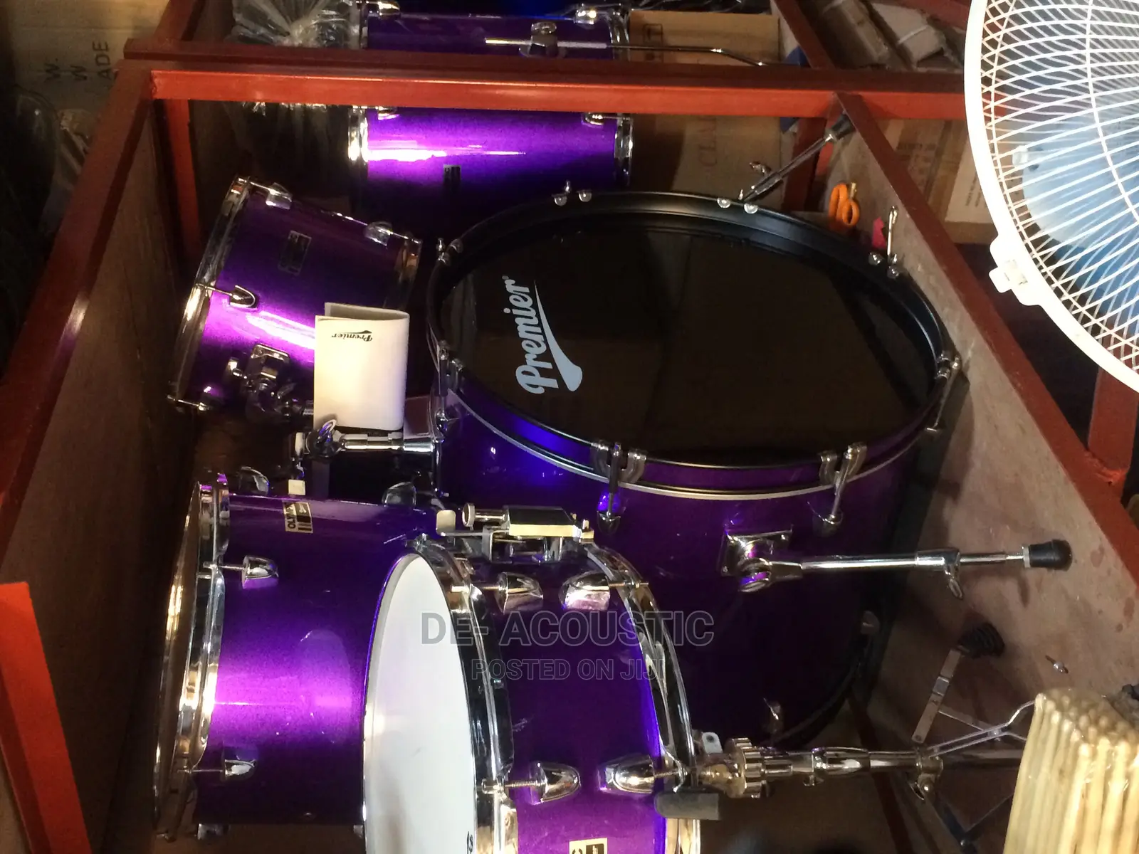 5 Piece Premier Drum Set With Different Colors