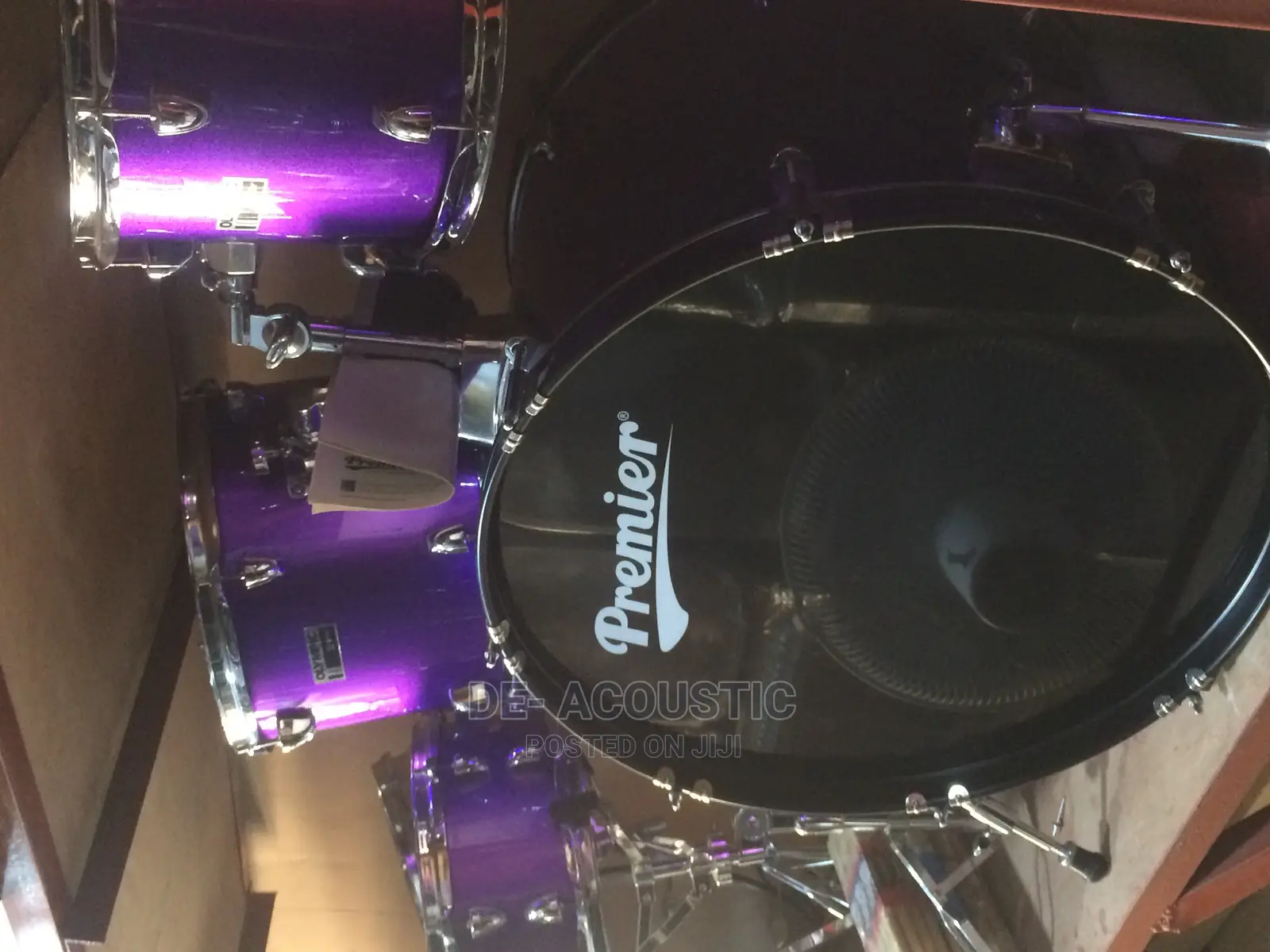 5 Piece Premier Drum Set With Different Colors