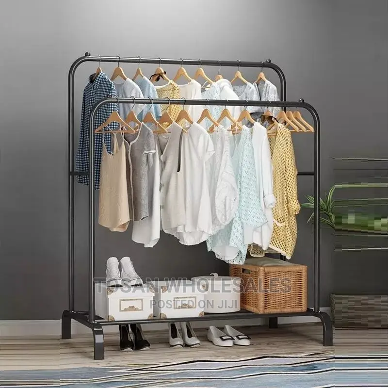 Multipurpose Clothes Rack With Bottom Shelf