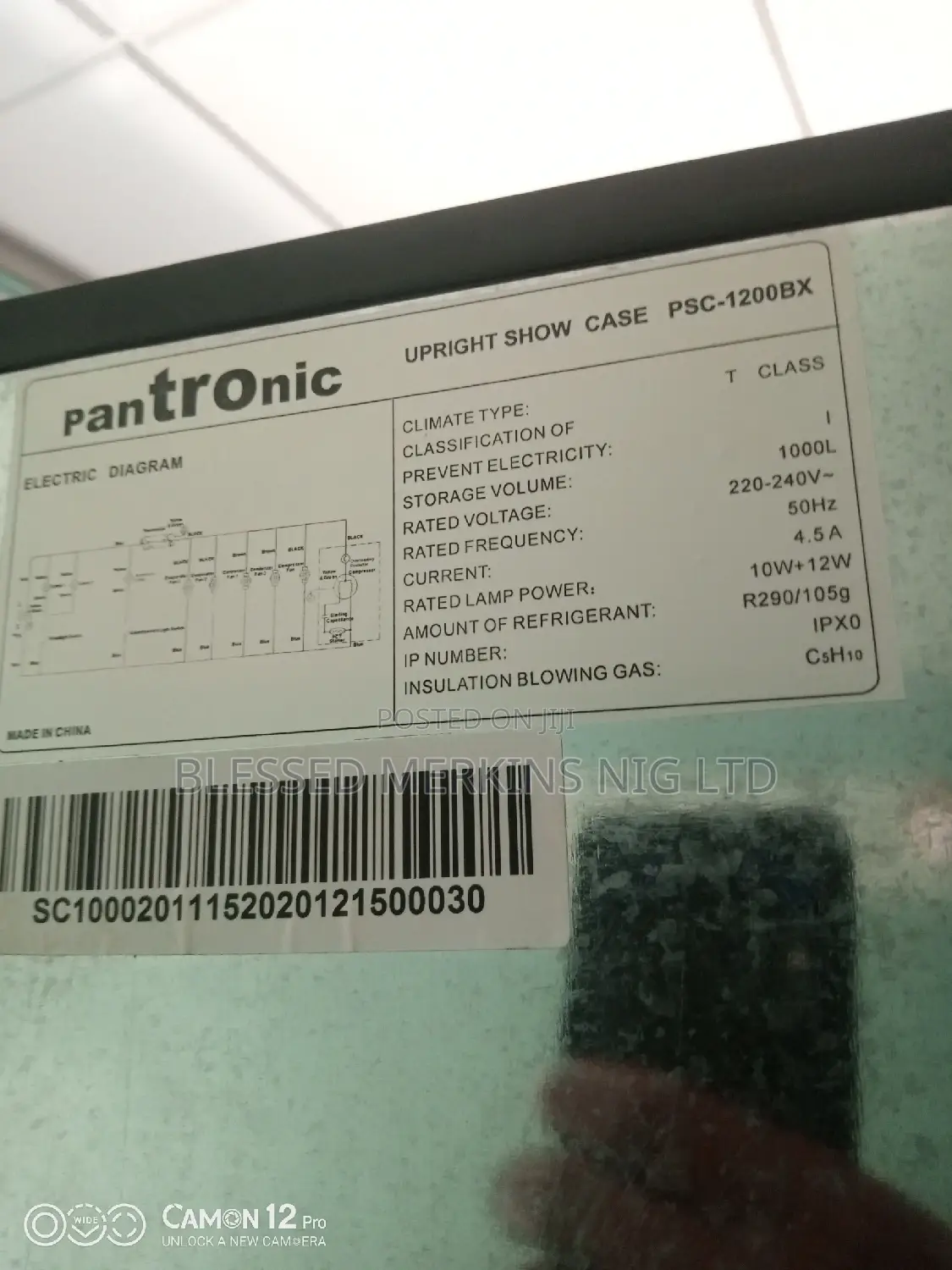Pantronic Display Fridge PSC-1200bx