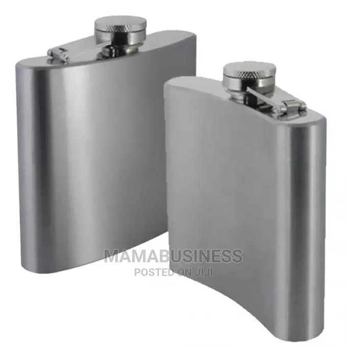 2pc Stainless Steel Unbranded Pocket Liquor Whisky Hip Flask