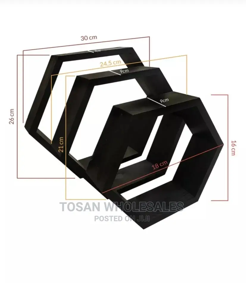 Decorative Hexagon Floating Wall Shelves
