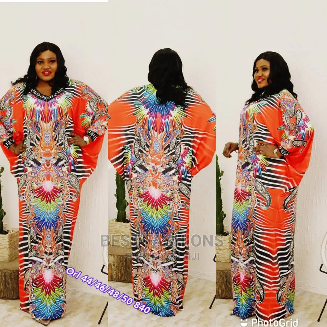 Trendy Multi Colors Flower Print Bubu Gown