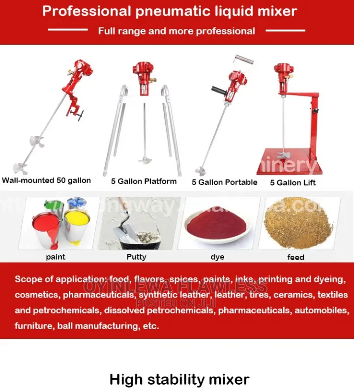 Taiwan 20L Industrial Cream High Efficient Pneumatic Mixer