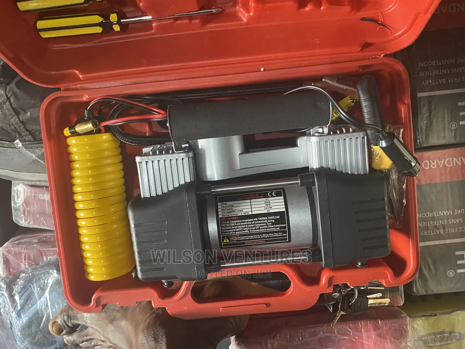 150psi Double Cylinder Tyre Pump Heavy Duty