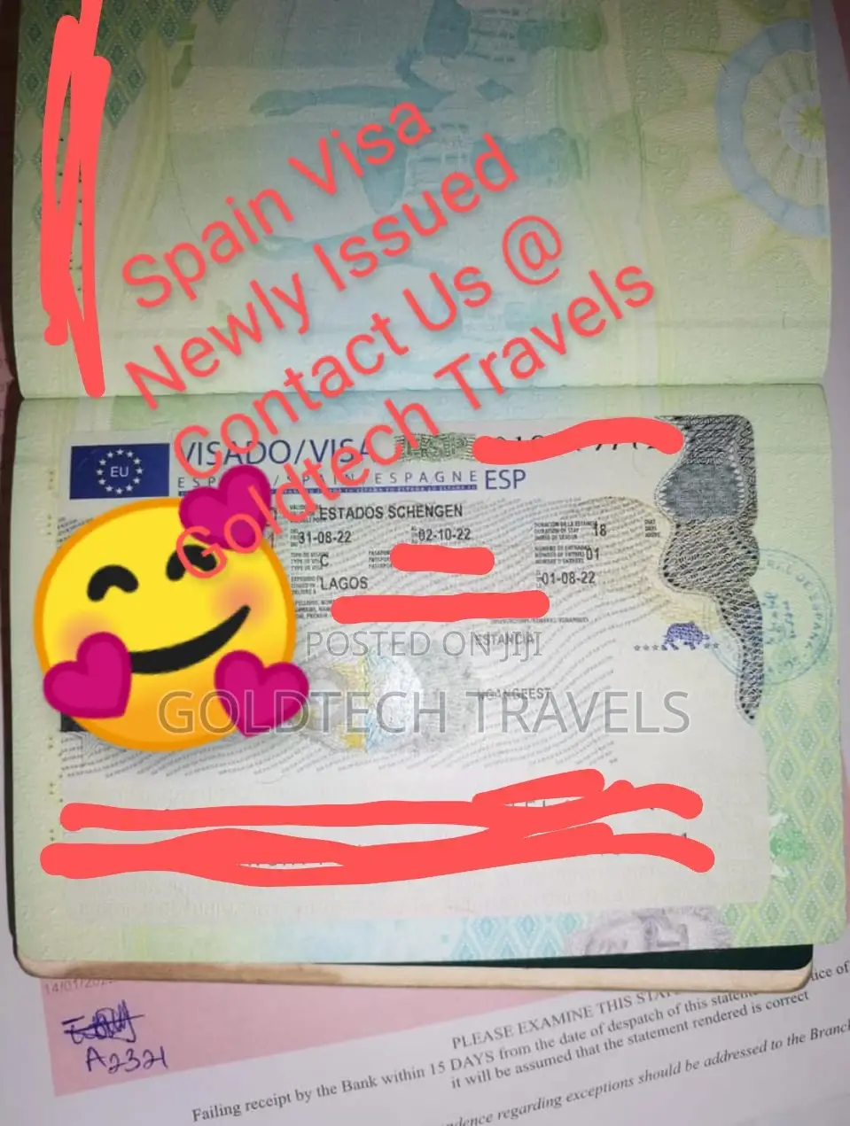 Spain (Schengen) Tourist Visa Available