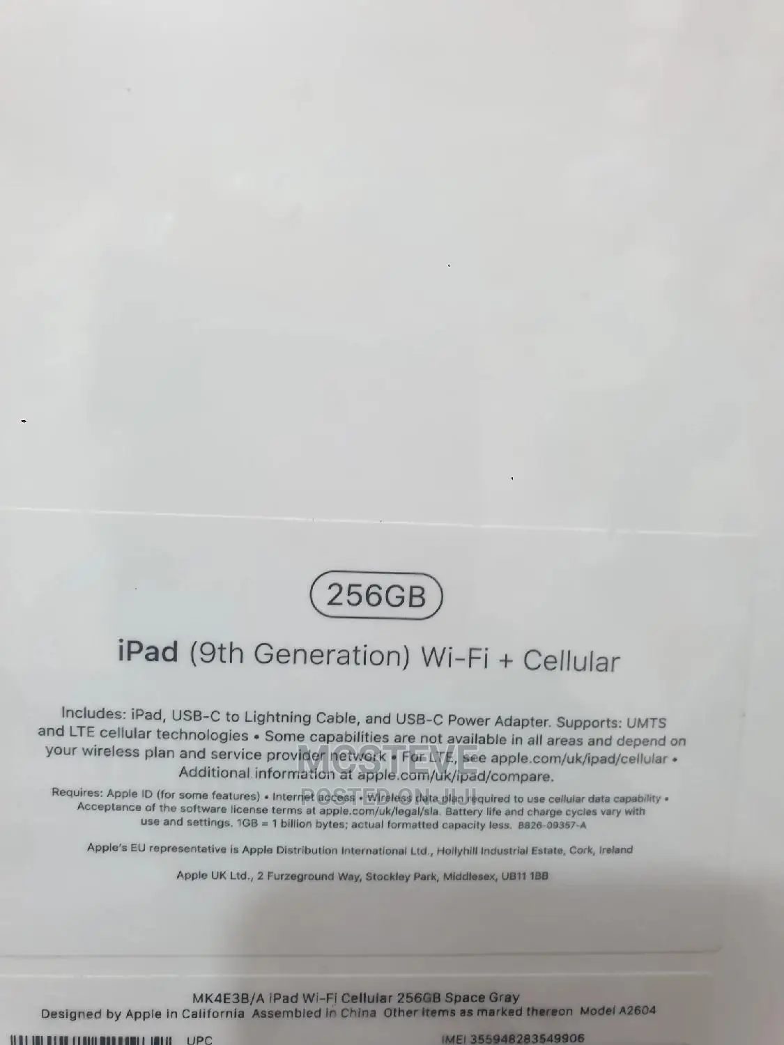 New Apple iPad 10.2 (2021) 256 GB Gray