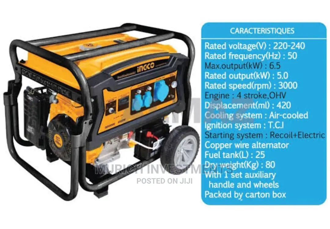 Ingco Automatic Gasoline Generator 6500w 6.5kva
