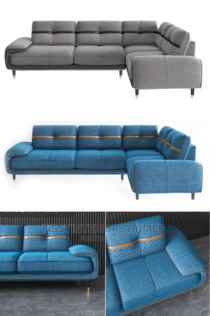 Quality L-Shaped Fabric Made Sofa Chair.