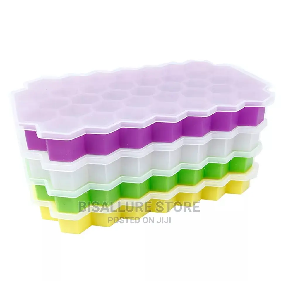 Silicon Ice Cube Tray Mold With Cover -37cube
