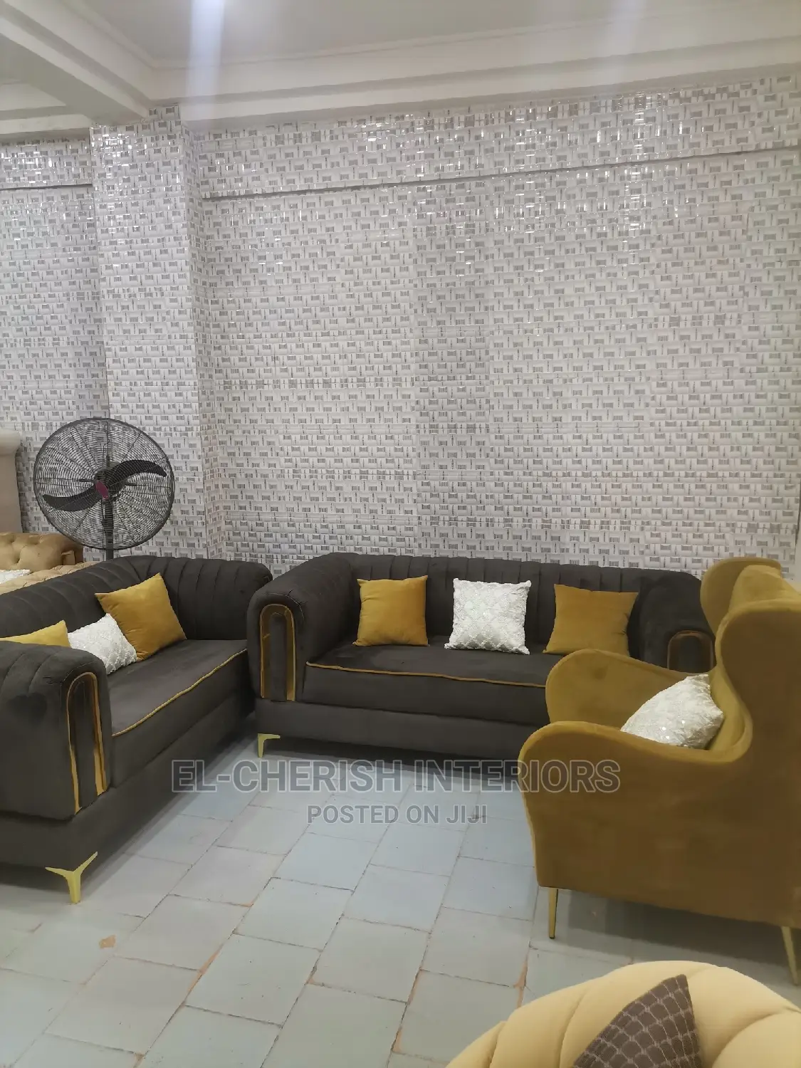 Quality 7 Seater Living Room Fabric Made Sofa Chair.