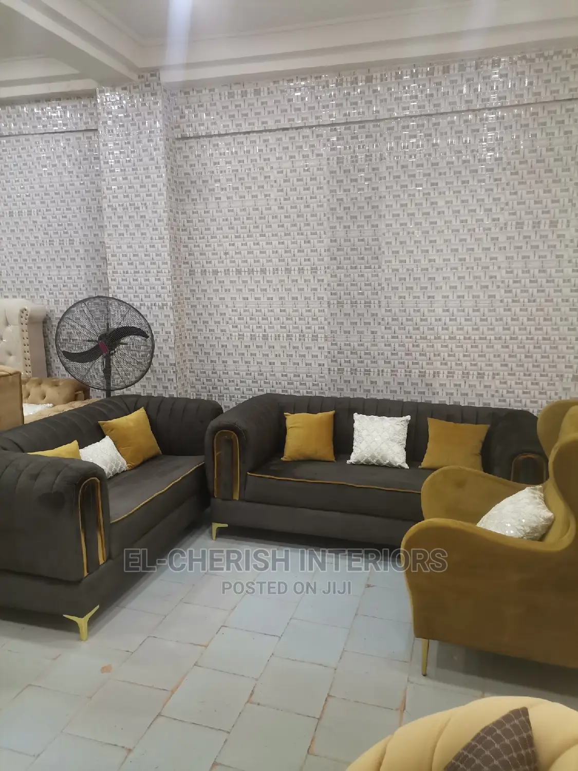 Quality 7 Seater Living Room Fabric Made Sofa Chair.